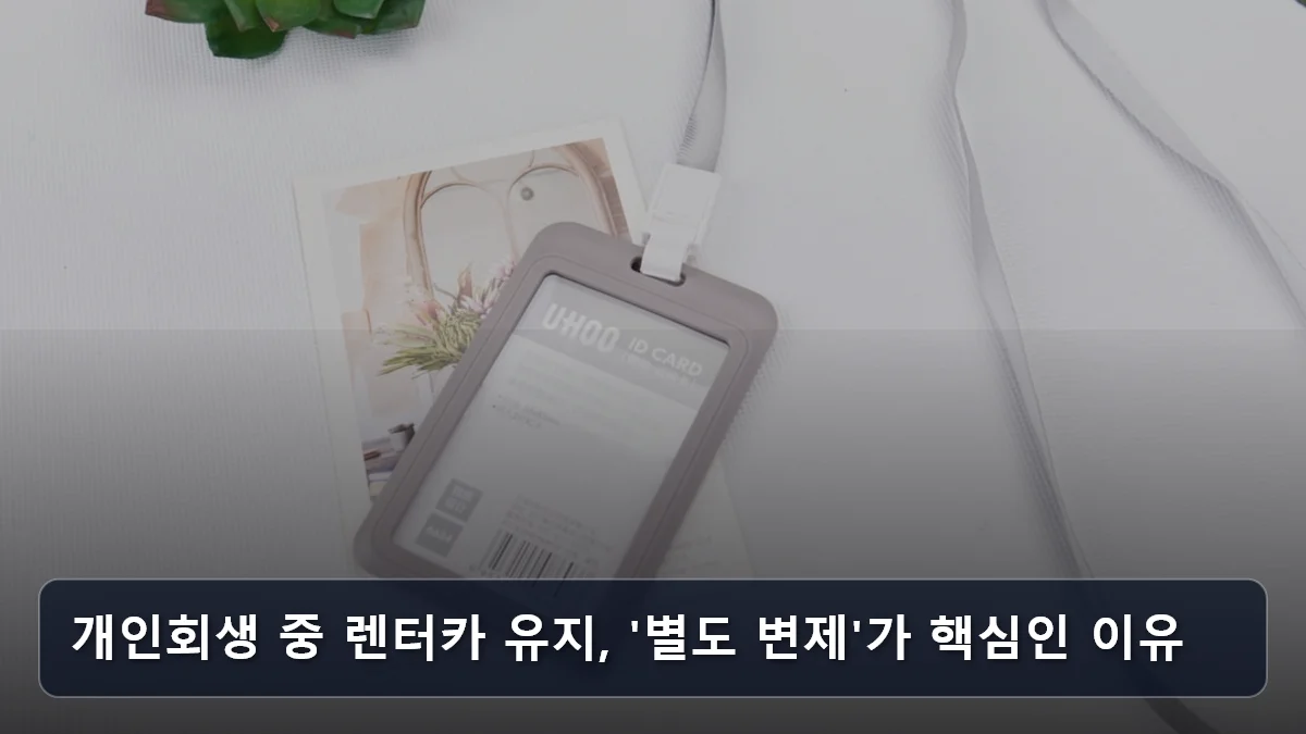 개인회생 중 렌터카 유지, '별도 변제'가 핵심인 이유 관련 이미지