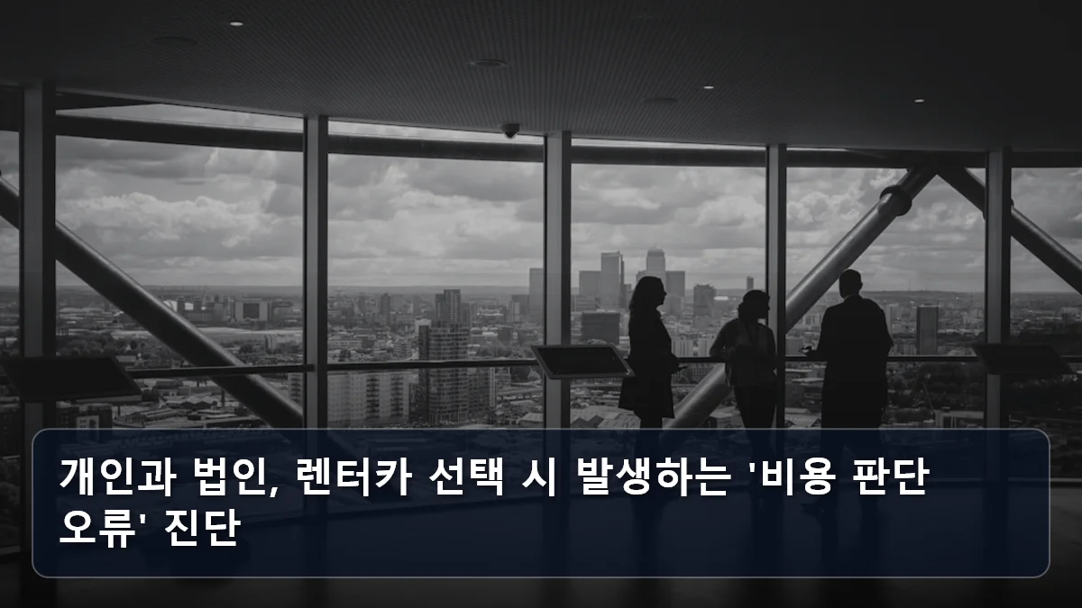 개인과 법인, 렌터카 선택 시 발생하는 '비용 판단 오류' 진단 관련 이미지