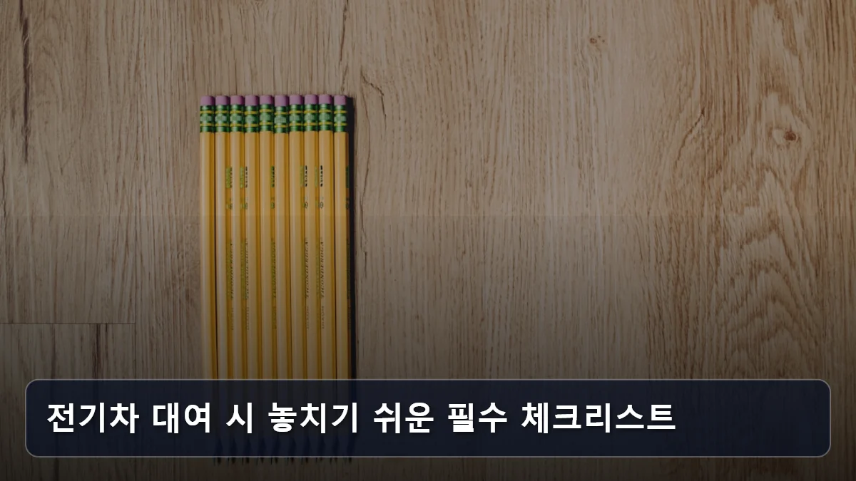 전기차 대여 시 놓치기 쉬운 필수 체크리스트 관련 이미지