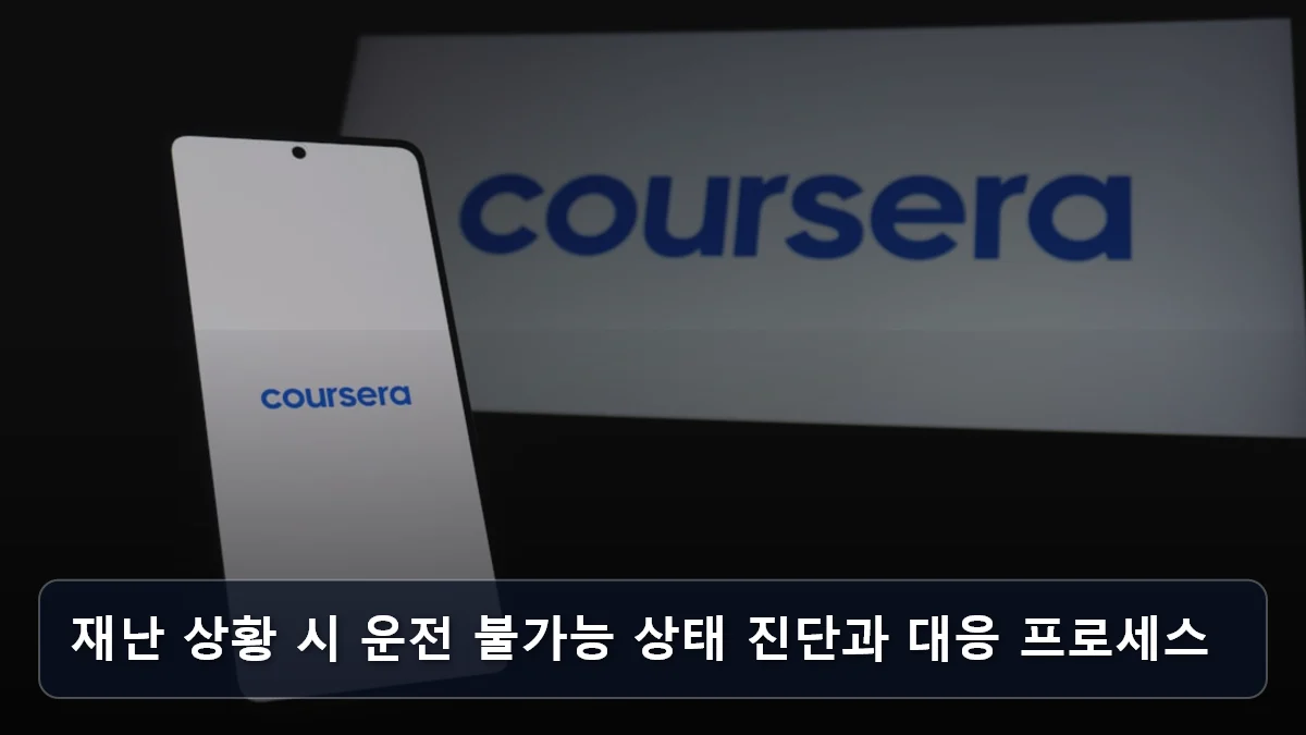 재난 상황 시 운전 불가능 상태 진단과 대응 프로세스 관련 이미지