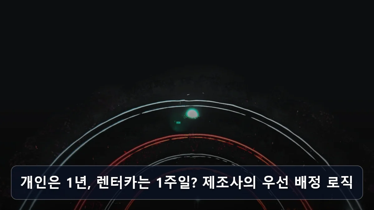 개인은 1년, 렌터카는 1주일? 제조사의 우선 배정 로직 관련 이미지