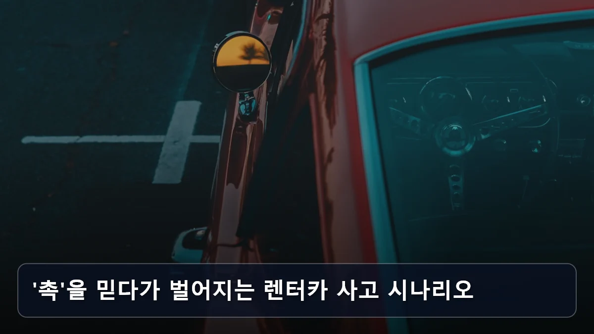 '촉'을 믿다가 벌어지는 렌터카 사고 시나리오 관련 이미지