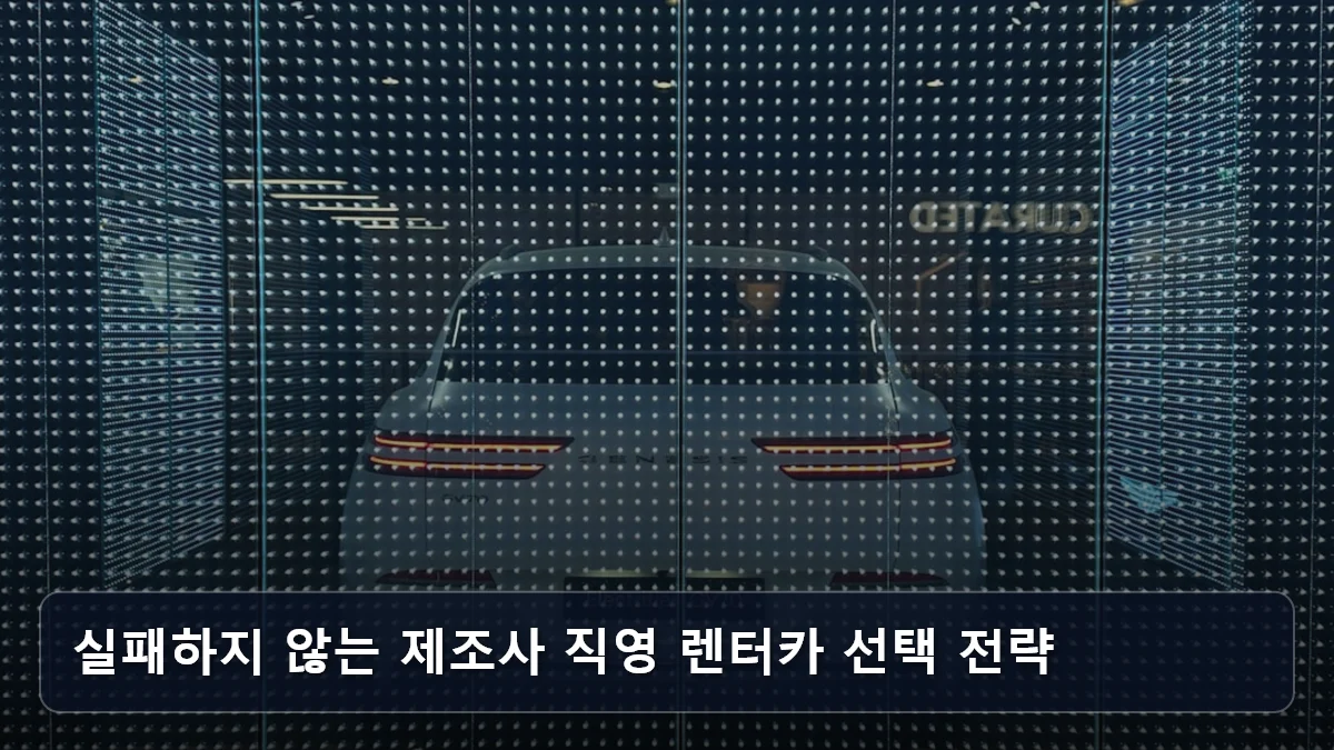 실패하지 않는 제조사 직영 렌터카 선택 전략 관련 이미지