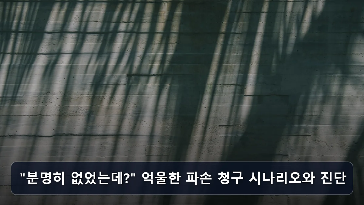 "분명히 없었는데?" 억울한 파손 청구 시나리오와 진단 관련 이미지