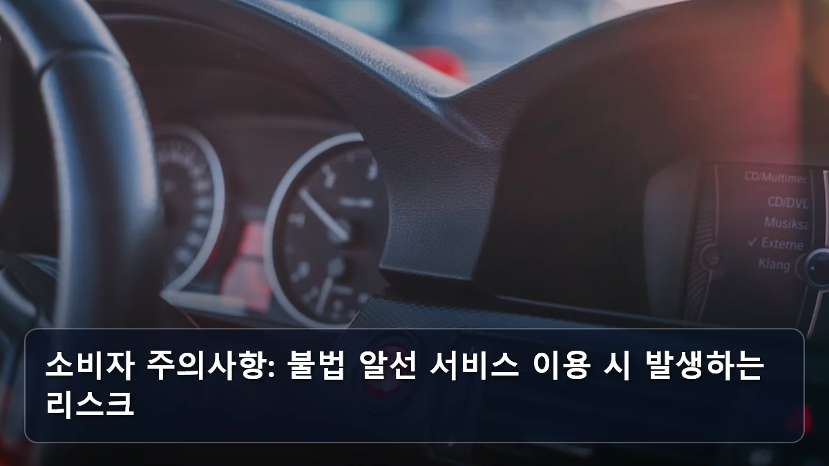 소비자 주의사항: 불법 알선 서비스 이용 시 발생하는 리스크 관련 이미지