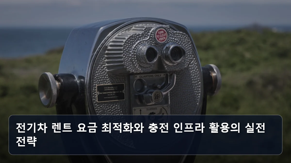 전기차 렌트 요금 최적화와 충전 인프라 활용의 실전 전략 관련 이미지