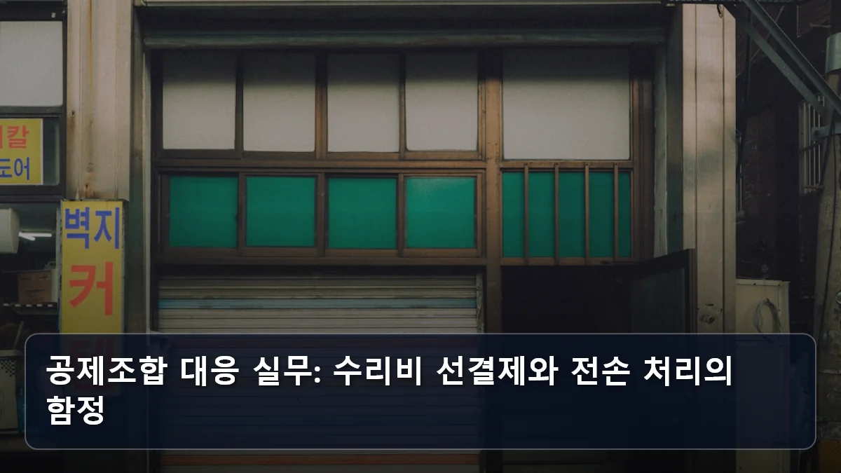 공제조합 대응 실무: 수리비 선결제와 전손 처리의 함정 관련 이미지