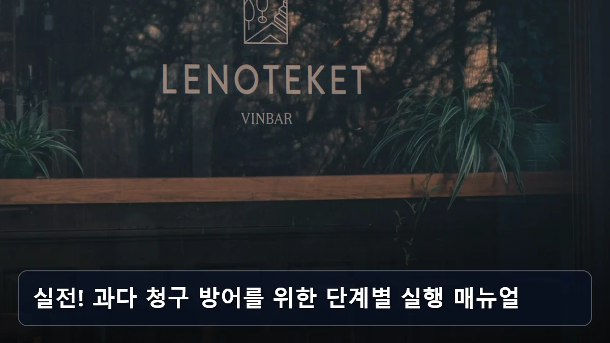 실전! 과다 청구 방어를 위한 단계별 실행 매뉴얼 관련 이미지