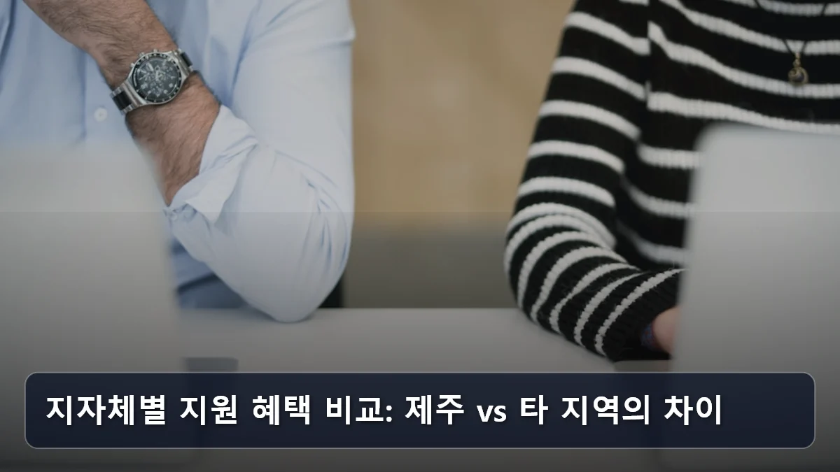 지자체별 지원 혜택 비교: 제주 vs 타 지역의 차이 관련 이미지