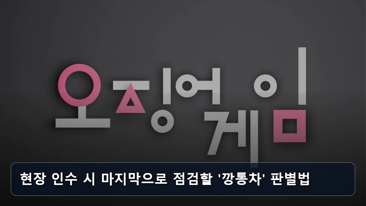 현장 인수 시 마지막으로 점검할 '깡통차' 판별법 관련 이미지