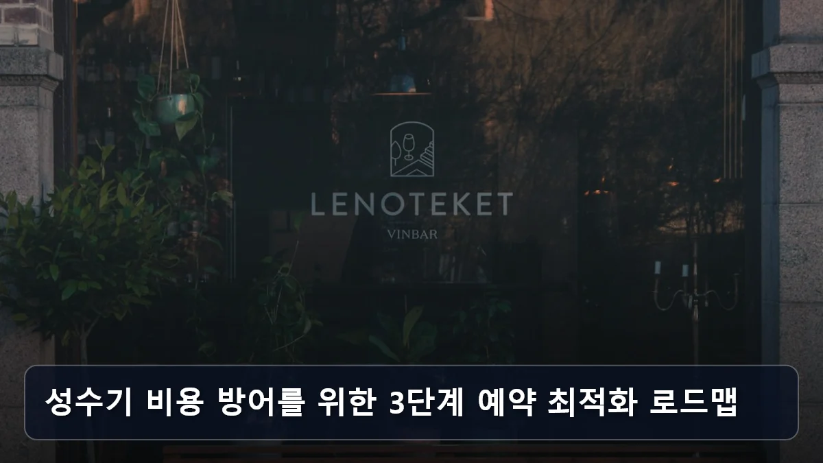 성수기 비용 방어를 위한 3단계 예약 최적화 로드맵 관련 이미지