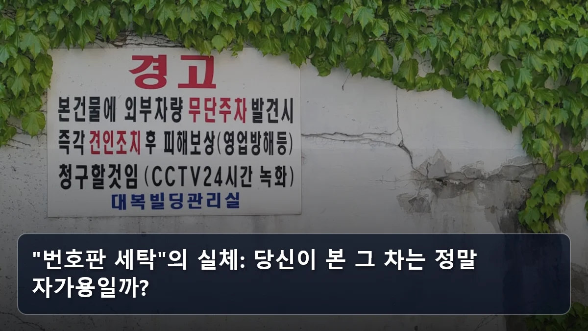 "번호판 세탁"의 실체: 당신이 본 그 차는 정말 자가용일까? 관련 이미지