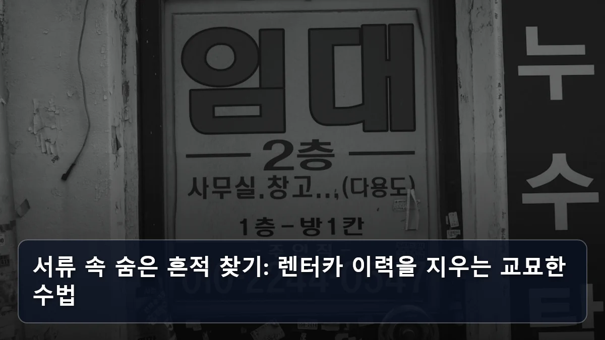 서류 속 숨은 흔적 찾기: 렌터카 이력을 지우는 교묘한 수법 관련 이미지