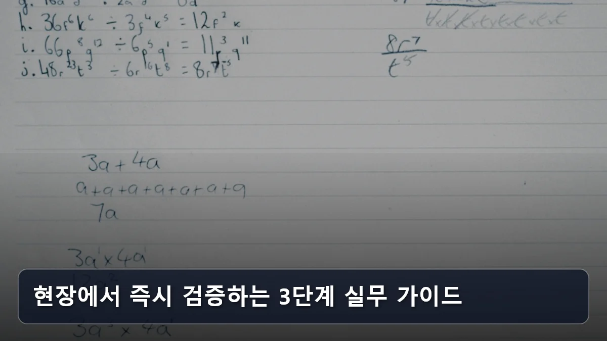 현장에서 즉시 검증하는 3단계 실무 가이드 관련 이미지