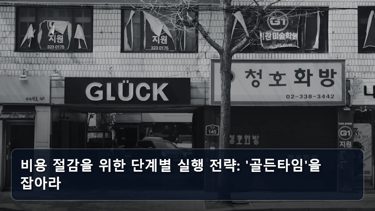 비용 절감을 위한 단계별 실행 전략: '골든타임'을 잡아라 관련 이미지
