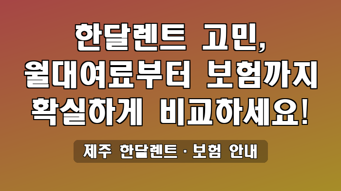 제주 한달렌트·보험 안내