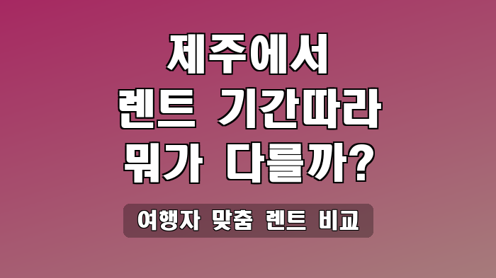 여행자 맞춤 렌트 비교