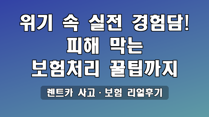 렌트카 사고·보험 리얼후기