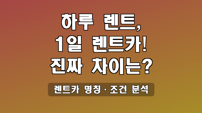 렌트카 명칭·조건 분석