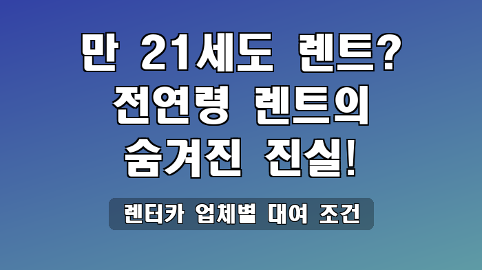 렌터카 업체별 대여 조건